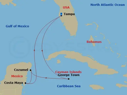 Itinerary schematic diagram