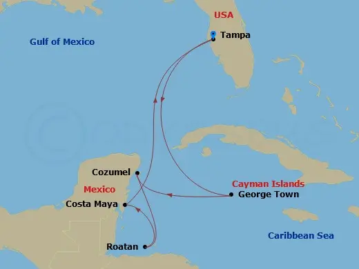 Itinerary schematic diagram