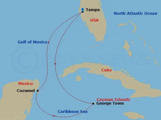 Itinerary schematic diagram