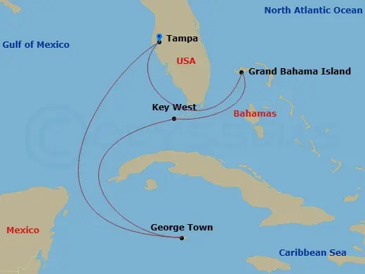 Itinerary schematic diagram