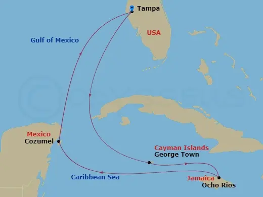 Itinerary schematic diagram