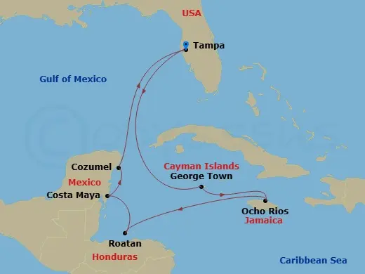 Itinerary schematic diagram