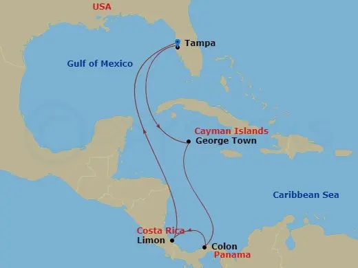 Itinerary schematic diagram