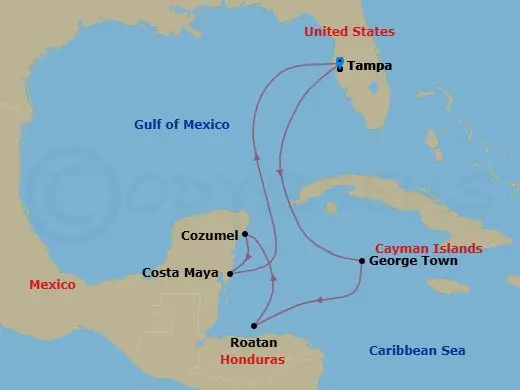 Itinerary schematic diagram