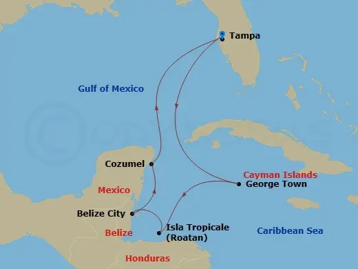 Itinerary schematic diagram