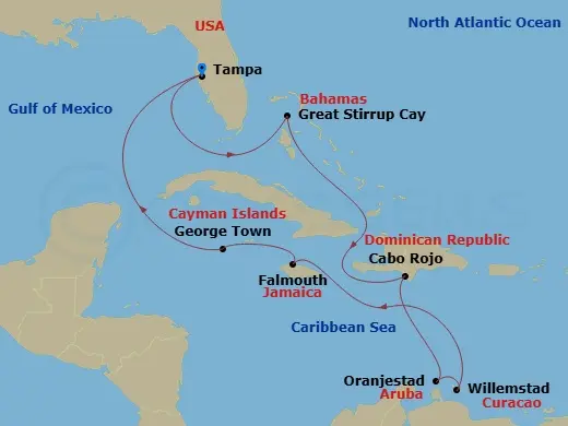 Itinerary schematic diagram