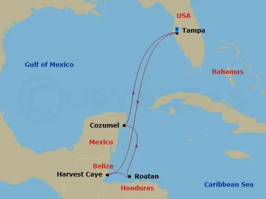 Itinerary schematic diagram
