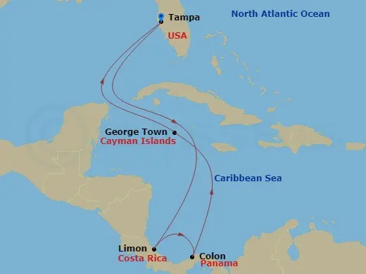 Itinerary schematic diagram
