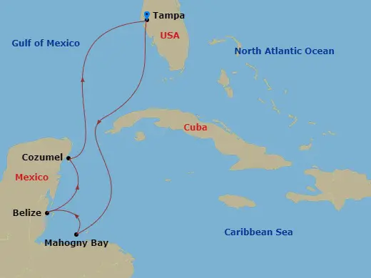 Itinerary schematic diagram