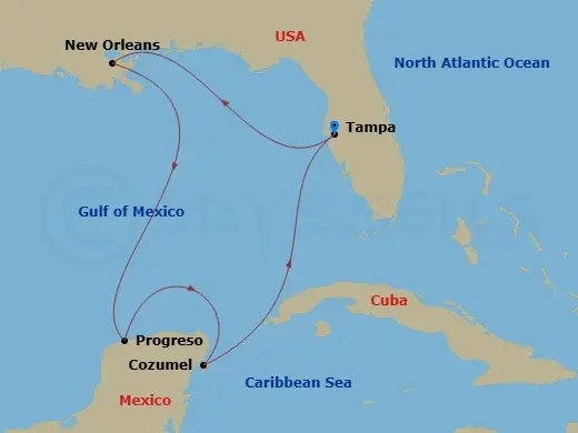 Itinerary schematic diagram
