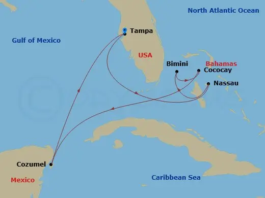 Itinerary schematic diagram