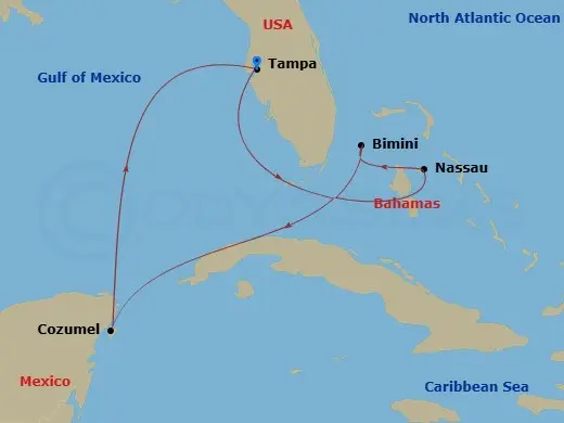 Itinerary schematic diagram