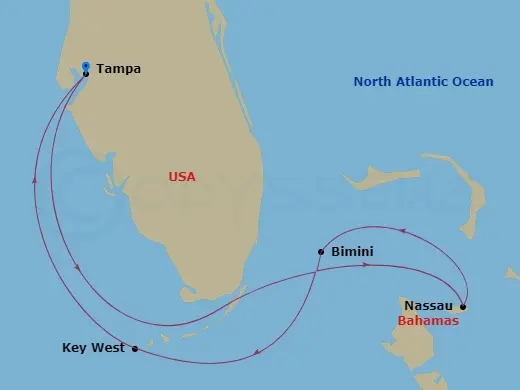 Itinerary schematic diagram