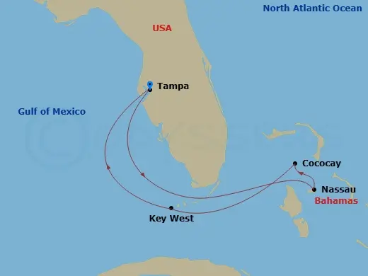Itinerary schematic diagram