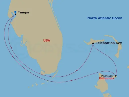 Itinerary schematic diagram