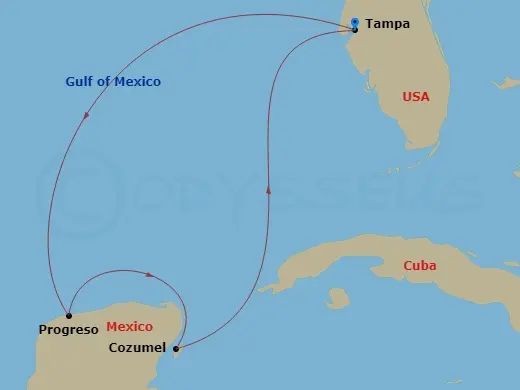 Itinerary schematic diagram
