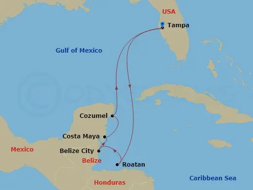 Itinerary schematic diagram