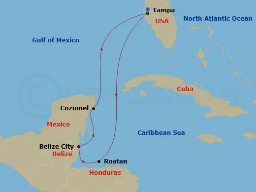 Itinerary schematic diagram
