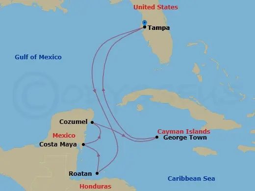 Itinerary schematic diagram