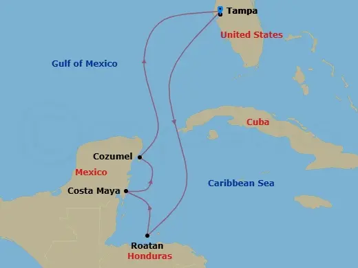 Itinerary schematic diagram