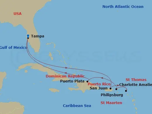 Itinerary schematic diagram