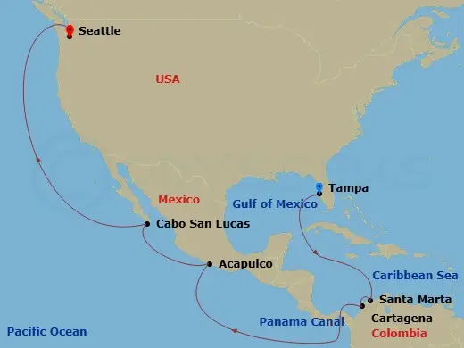 Itinerary schematic diagram