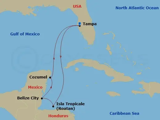Itinerary schematic diagram