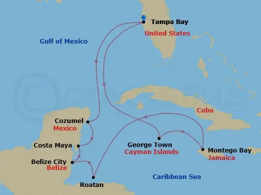 Itinerary schematic diagram
