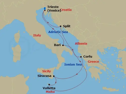 Itinerary schematic diagram