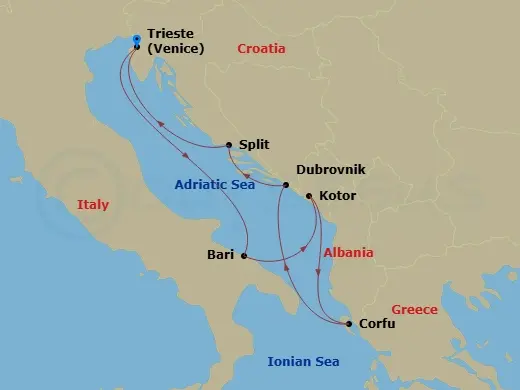 Itinerary schematic diagram