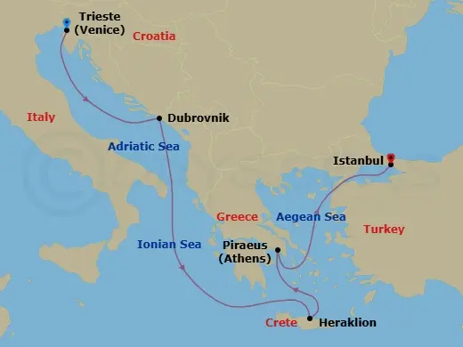 Itinerary schematic diagram