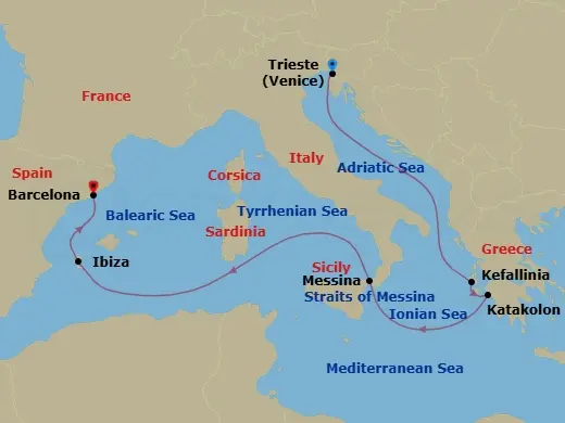 Itinerary schematic diagram