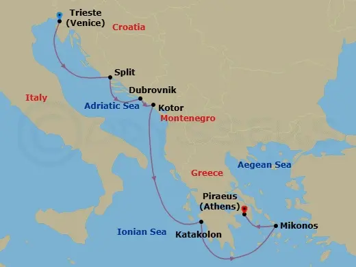 Itinerary schematic diagram
