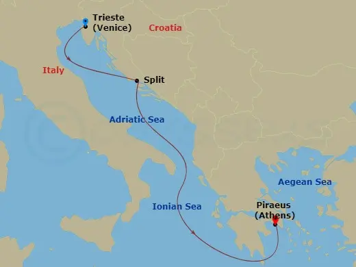 Itinerary schematic diagram