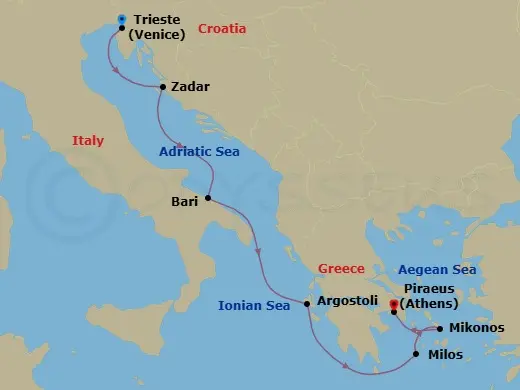 Itinerary schematic diagram