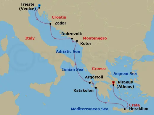 Itinerary schematic diagram