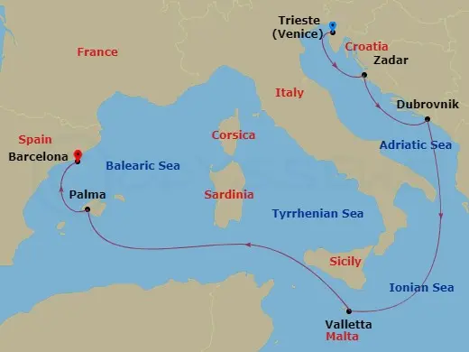 Itinerary schematic diagram