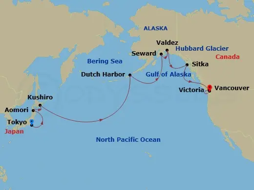 Itinerary schematic diagram