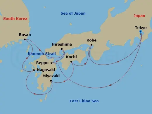 Itinerary schematic diagram