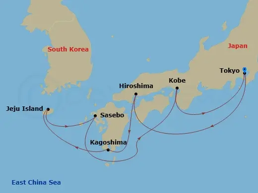 Itinerary schematic diagram