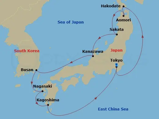 Itinerary schematic diagram