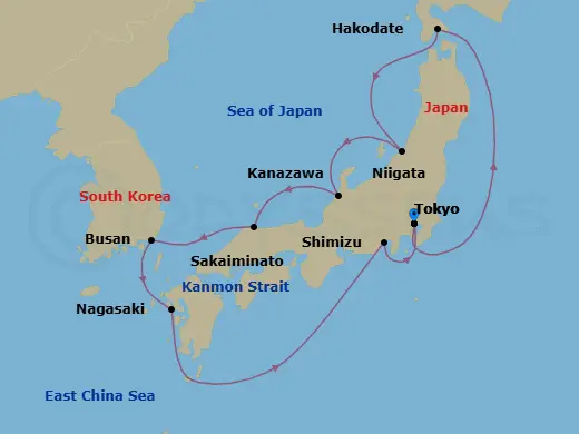 Itinerary schematic diagram