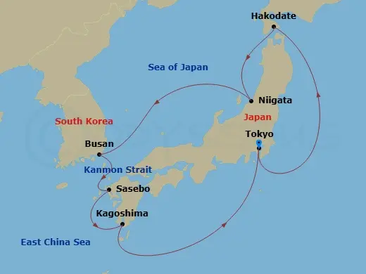 Itinerary schematic diagram