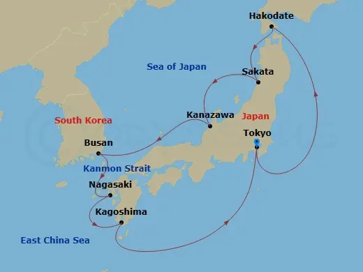 Itinerary schematic diagram