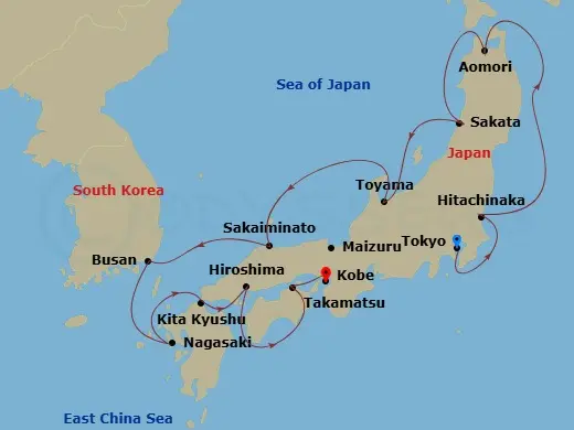 Itinerary schematic diagram