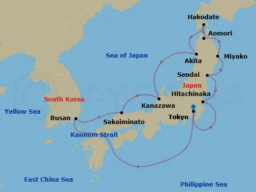 Itinerary schematic diagram