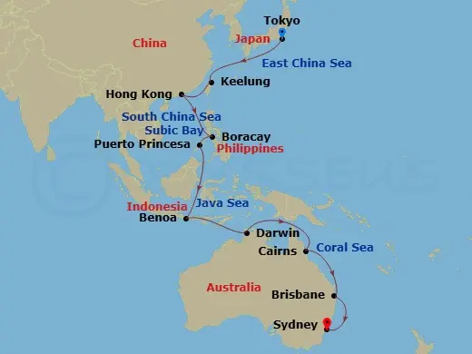 Itinerary schematic diagram