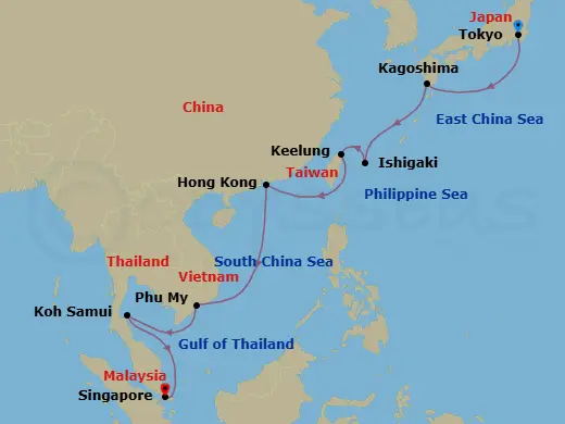 Itinerary schematic diagram
