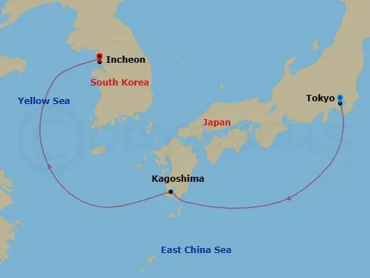 Itinerary schematic diagram