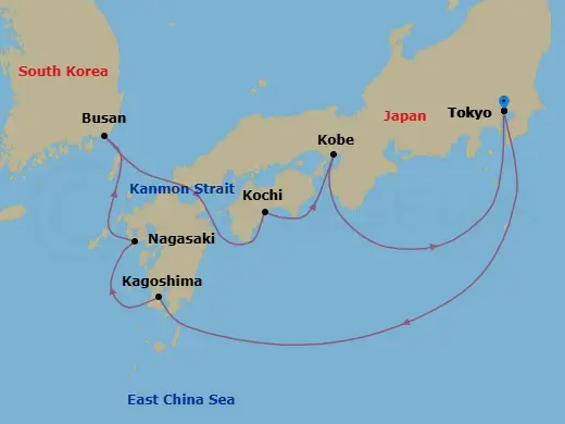 Itinerary schematic diagram